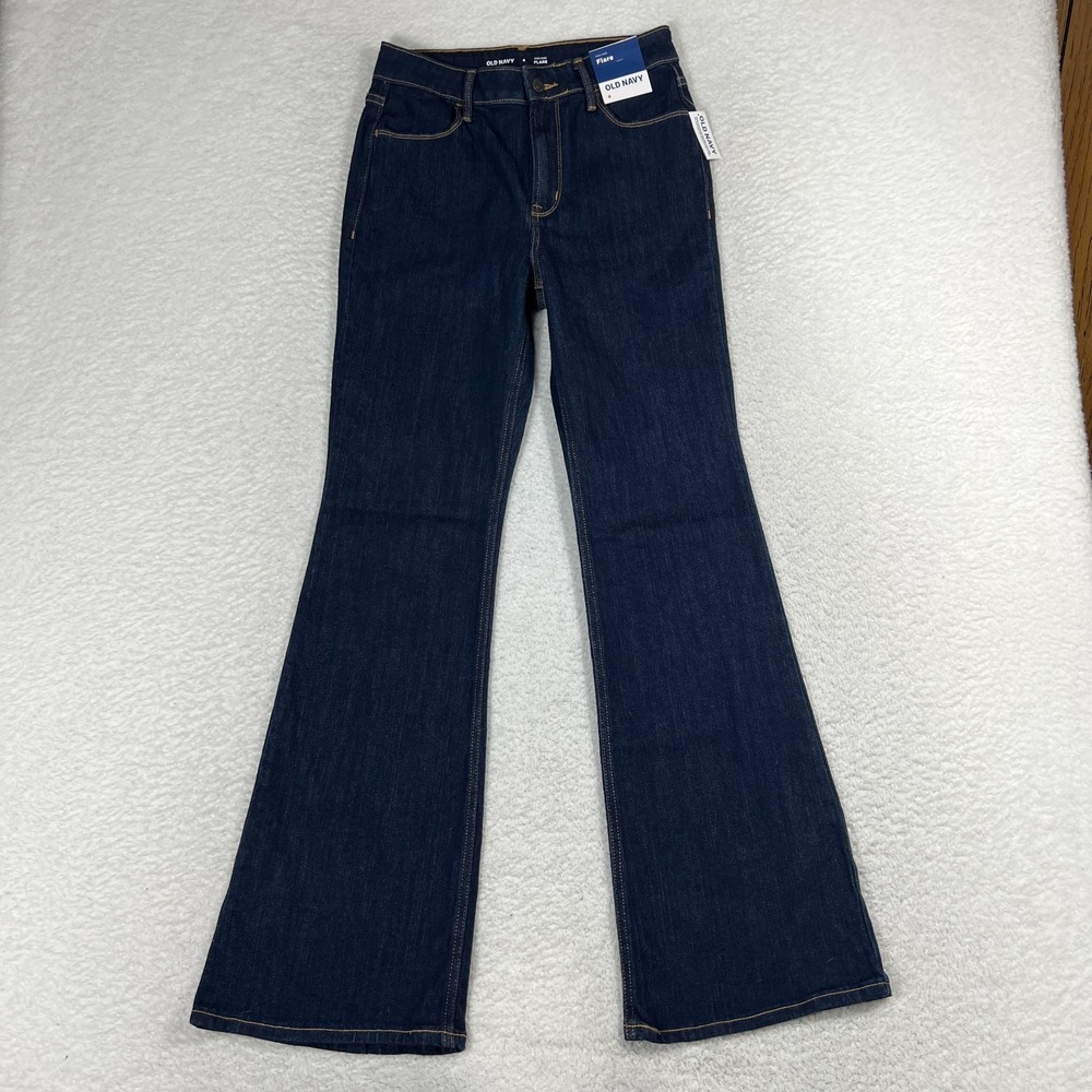 NWT Old Navy High Rise Flare Jeans in Dark Wash Size 4 (26.5x31)